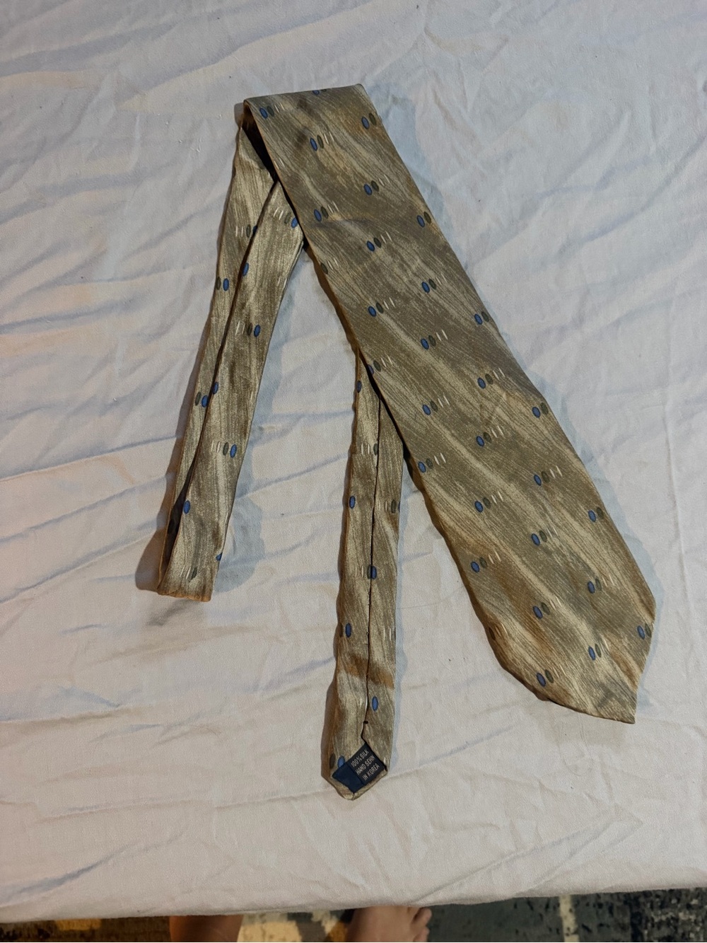 Tranquility by Colorado Clothing Gold Tie with Blue Dot Pattern